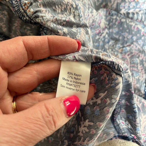 Sonoma Blue & Violet Floral Midi Dress Women’s Size 1X - Picture 10 of 16